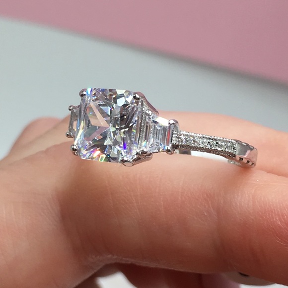 ❌ SOLD❌ 18k white gold engagement antique ring - Picture 3 of 8